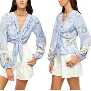 NWT Free People Run Free Lavender Satin Tunic Top Size Small